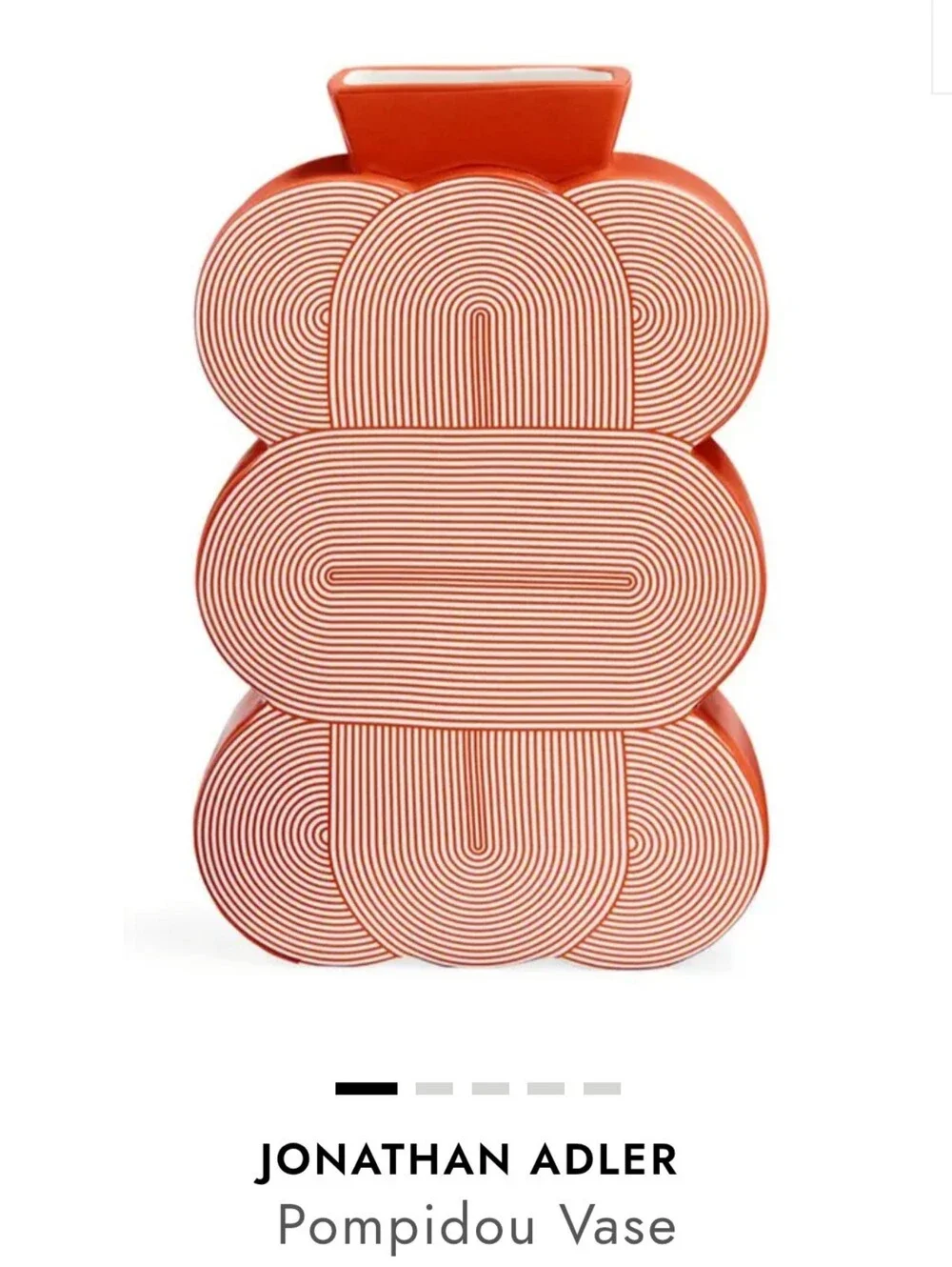 Jonathan Adler Vase in Orange and White, Terracotta